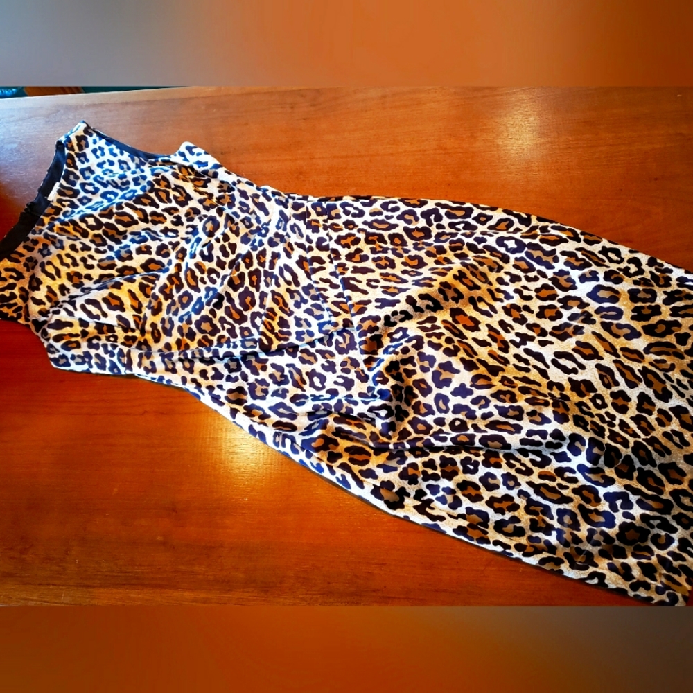 Cache leopard print sheath dress
